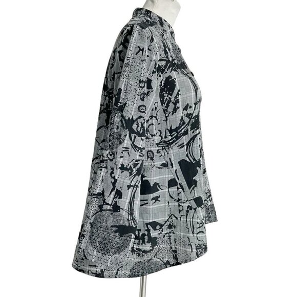 Niche Nilgun Derman Small Button Down Shirt Top Blouse Collared Lagenlook Boho - Picture 3 of 6